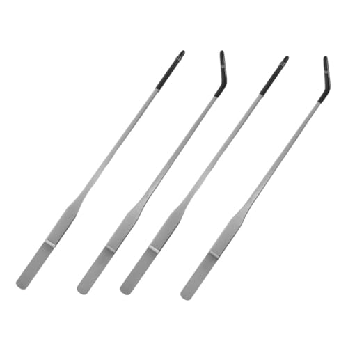 Milisten 4 Stücke Tweezers Gerade und Gebogen für Aquarium und Terrarium Wartungswerkzeug für Fischbecken und Aquarienpflanzen von Milisten