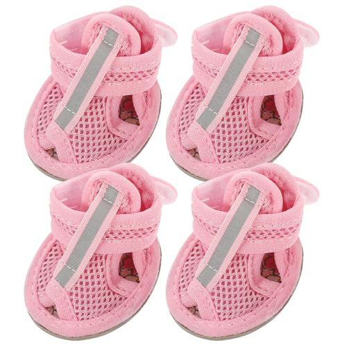 Milisten 4 atmungsaktive Hundeschuhe für den Sommer, Netzstoff, bequeme flexible Sohle, schützt die Pfoten vor heißem Gehweg, Rosa Milisten 4 atmungsaktive Hundeschuhe für den Sommer, Netzstoff, bequeme flexible Sohle, schützt die Pfoten vor heißem Gehweg, Rosa von Milisten