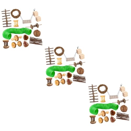 Milisten 45 STK Haustierspielzeug aus Holz Hamster-Kletterspielzeug Puzzle-Spielzeug nager Spielzeug kletterringe Hasenspielzeug Spielset aus Holz Kletterspielzeug für Haustiere beiläufig von Milisten