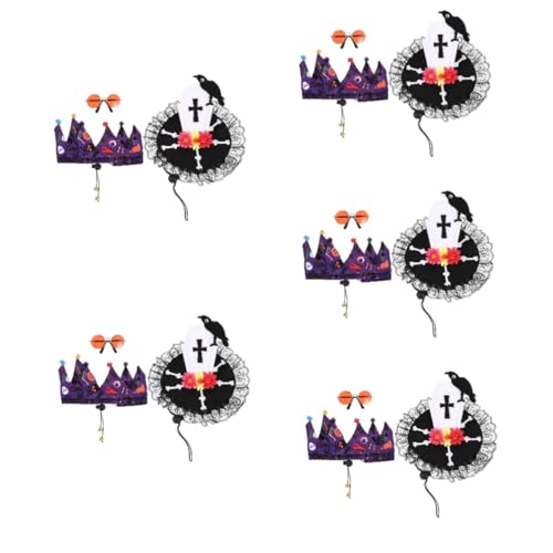Milisten 5 Sätze Haustier verkleiden Katzendekore Abschlussball- Halloween Costume Halloween kostüme Halloween-Zubehör für Katzen Halloween-Katze-Cosplay-Anzüge gefühlt von Milisten