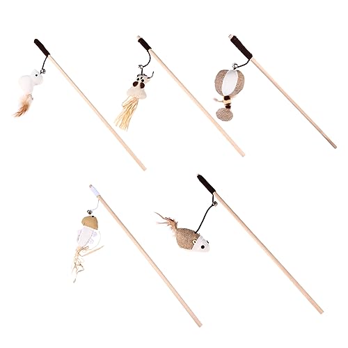 Milisten 5 Stück Katzen-Teaser interaktives katzenspielzeug Interactive cat Toy Katzenangel Kätzchen Kauspielzeug Flirtstab für Katzen Katze spielt Stock Katzen Teaser liefern Leinen Beige Milisten 5 Stück Katzen-Teaser interaktives katzenspielzeug Interactive cat Toy Katzenangel Kätzchen Kauspielzeug Flirtstab für Katzen Katze spielt Stock Katzen Teaser liefern Leinen Beige von Milisten