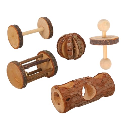 Milisten 5St Hamster holzspielzeug Hamster Spielzeug hamsterspielzeug Hamster Spielen Hamsterlaufhütte Hasenspielzeug Kaninchenspielzeug Kauspielzeug für Hamster Kauspielzeug für Kleintiere von Milisten