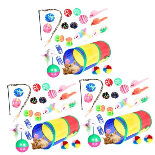 Milisten 3er-Sets Interaktives Katzenspielzeug Für Hauskatzen Kätzchenspielzeug Für Hauskatzen Katzentunnel Und Teaser 20 Stück * 3 Milisten 3er-Sets Interaktives Katzenspielzeug Für Hauskatzen Kätzchenspielzeug Für Hauskatzen Katzentunnel Und Teaser 20 Stück * 3 von Milisten