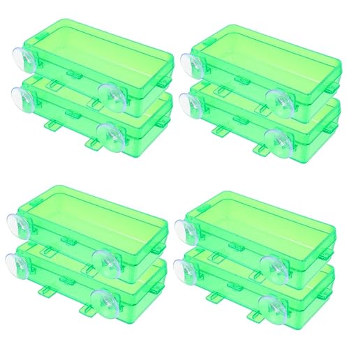 Milisten 8 STK Futterstelle für Reptilien Garnelenspender Reptilienschalen Reptilienfutterautomat Reptilienfutterstation praktischer Reptiliennapf Wasserspender für Reptilien Plastik Green von Milisten