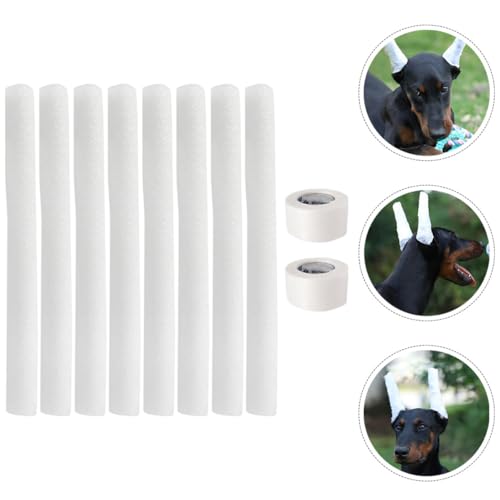 Milisten 8 Stück Teiliges Hundeohr stützset mit Weichen Schaumstoffstäben und Klebeband Leichte Strapazierfähige Ohrkorrekturstäbe zur Unterstützung und Aufrichtung von Welpenohren von Milisten