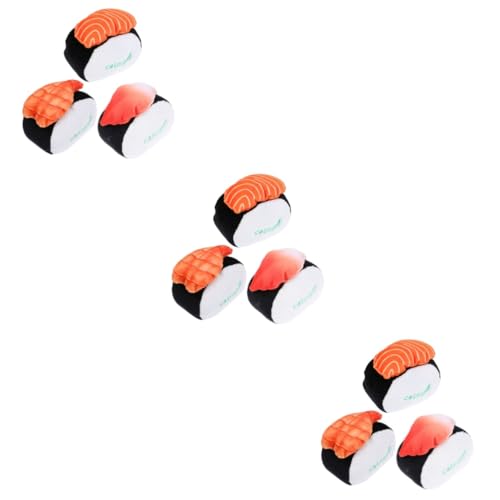 Milisten 9 STK Katzen-Sushi-Spielzeug interaktives katzenspielzeug Interactive cat Toy Plüsch-Sound-Spielzeug Kauspielzeug für Katzen Plüschtier Weihnachtskatzenspielzeug Kätzchen Geschenk von Milisten