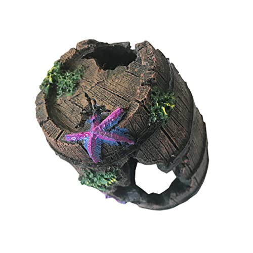 Milisten Aquarium Dekoration Künstliches Weinfass Versteck mit Flachem Boden für Kleine Fische Ornamental Fish Hiding Cave Aquarium Ornament Milisten Aquarium Dekoration Künstliches Weinfass Versteck mit Flachem Boden für Kleine Fische Ornamental Fish Hiding Cave Aquarium Ornament von Milisten