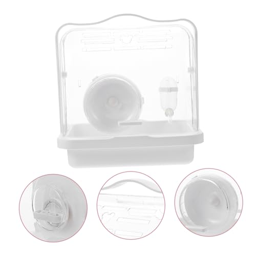 Milisten Atmungsaktive Tragbare Hamster Tragetasche mit Viel Transparenter Robuster Kleintierkäfig für Hamster Meerschweinchen Rennmäuse für Outdoor Reisen und Picknick von Milisten