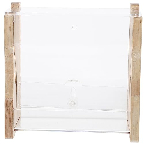 Milisten Automatische Mulde Geflügel automatischer Hühnerfutterautomat Haustierfutterhalter Die Vogelkäfigschalen aus Edelstahl Mehrzweck-Papageien-Futterspender Acryl Beige von Milisten