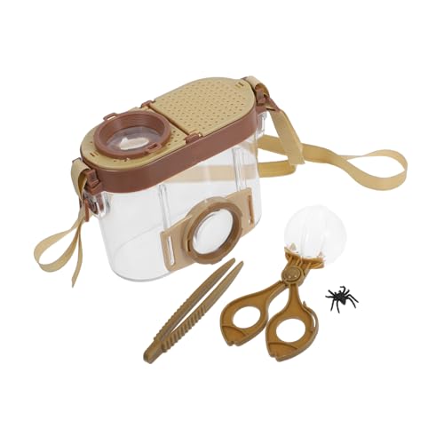 Milisten Beobachtungsbox für Insekten Überwachung Outdoor-Insektenset mit Pinzette Insektenbeobachtungsbehälter für Insektenbeobachtungsset für Abs Light Brown von Milisten