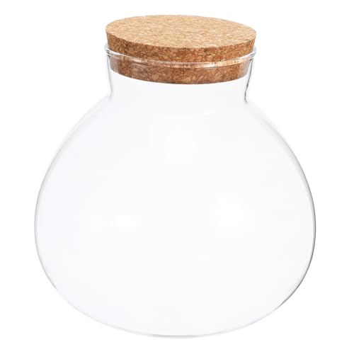 Milisten DIY Ökologisches Glasgefäß mit Korkdeckel für Landschaften Pflanzen und Terrarien eine Natürliche Jedem von Milisten