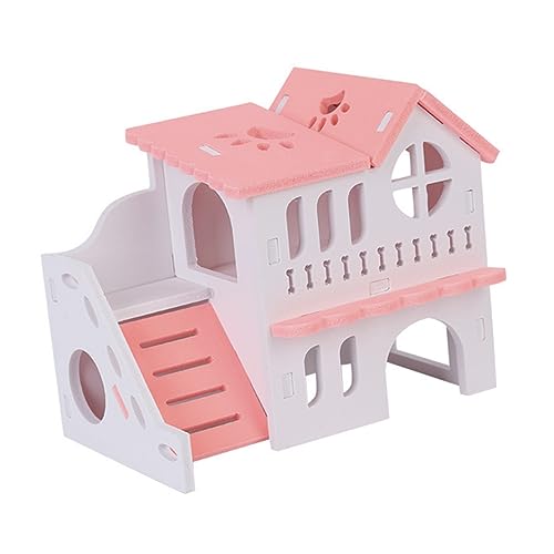 Milisten Doppelstöckiges Hamsterhaus Aus Holz Sicheres Spielzeug Ruheplatz Für Kleine Haustiere Langlebige Und Umweltfreundliche Villa Für Hamster Zwerghamster Und Meerschweinchen Rosa Milisten Doppelstöckiges Hamsterhaus Aus Holz Sicheres Spielzeug Ruheplatz Für Kleine Haustiere Langlebige Und Umweltfreundliche Villa Für Hamster Zwerghamster Und Meerschweinchen Rosa von Milisten