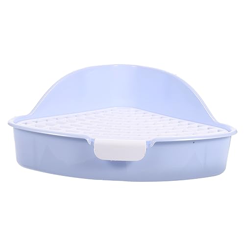 Milisten Dreieckige Kaninchen Toilette aus Hochwertigem Kunststoff Praktische Toilette für Kleintiere für Kaninchen Meerschweinchen Chinchillas und Hamster Einfach zu Reinigen Installieren von Milisten