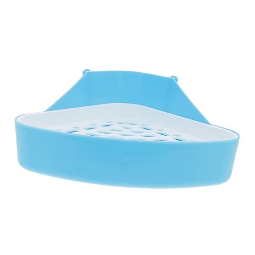 Milisten Dreieckige Kaninchen Toilette aus Robustem Kunststoff Kleine Ecktoilette für Meerschweinchen und Hamster mit Rutschfestem Boden und Doppelt Fixiertem Haken für Käfige und von Milisten