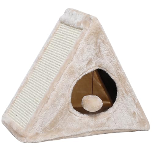 Milisten Dreieckiges Zelt Für Haustierkatzen Außen Nest Katzenkratzer Drinnen Kratzen Klaue Gehäuse Katzenbett Zusammenklappbares Katzenhaus Haustier Katzenzwinger Beige Flanell Milisten Dreieckiges Zelt Für Haustierkatzen Außen Nest Katzenkratzer Drinnen Kratzen Klaue Gehäuse Katzenbett Zusammenklappbares Katzenhaus Haustier Katzenzwinger Beige Flanell von Milisten