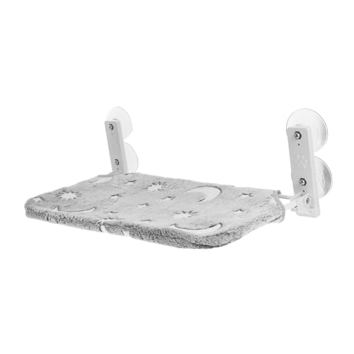 Milisten Fensterkatze Nest Fensterbiet Katze Hängende Hängematte Katzenfensterbarsch Fensterbett Für Katzen Katze Hängematte Bett Katzenhängematte Mit Fenster Cordless Cat Barch Grau Plüsch von Milisten