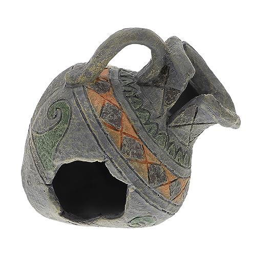 Milisten Fisch- Und Garnelenversteckhaus Zubehör Klein Treibholz Aquarium Ornament Künstlich Dekorationen Vase Verstecke Fische Für Aquarien Höhle Live Garnelenbecken X Tank Felsen Harz von Milisten