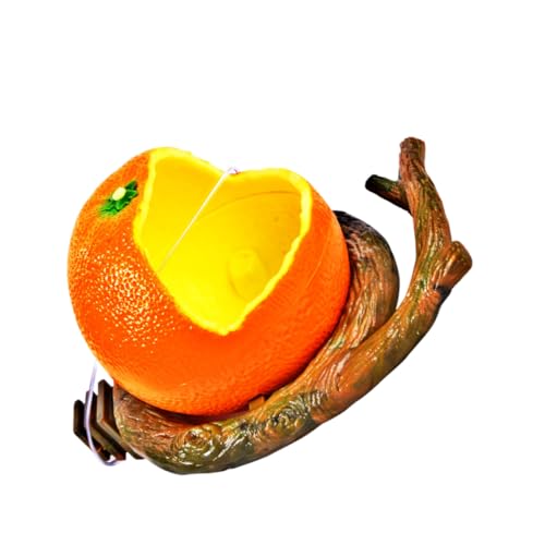 Milisten Futterbehälter für Vögel aus Kunststoff Orange Kreative Futterschüssel mit Baumzweig Design für Papageien und Wellensittichkäfige Einfach zu Reinigen und Langlebig von Milisten