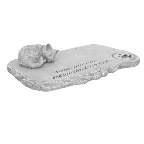 Milisten Gedenkgrabsteine ​​Ornamente Katzen-Gedenkschmuck Gedenktafeln montiert Denkmal Dekoration dekorativer Grabstein für Haustiere Gedenkstein für Hunde Harz Light Grey von Milisten