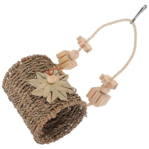 Milisten Papageienspielzeug Aus Rattan Und Holz Zum Kauen Und Futter Suchen Hängekauspielzeug Für Papageien Vogelkäfigspielzeug Für Beschäftigung Und Unterhaltung von Milisten