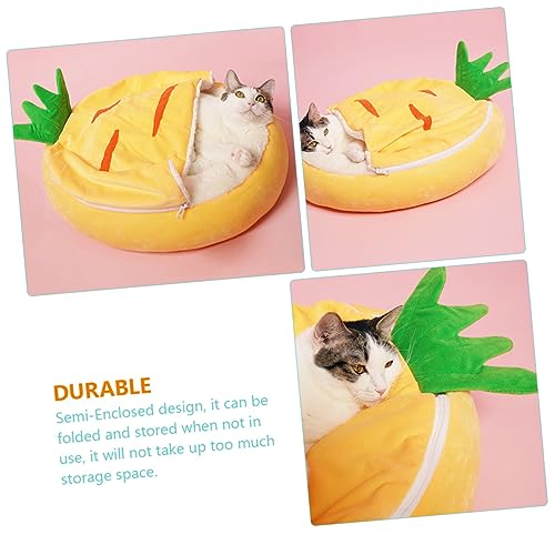 Milisten Halbgeschlossene Atmungsaktive Katzenhöhle Warmes Katzenbett mit Weichem Kissen Abnehmbar und Waschbar Komfortabler Schlafplatz für Katzen und Kleine Haustiere Geeignet für Indoor Milisten Halbgeschlossene Atmungsaktive Katzenhöhle Warmes Katzenbett mit Weichem Kissen Abnehmbar und Waschbar Komfortabler Schlafplatz für Katzen und Kleine Haustiere Geeignet für Indoor von Milisten