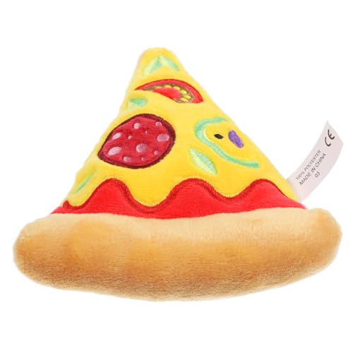Milisten Hamburgerspielzeug Quietschen Plüsch Pizza -Form -Hundespielzeug Spielzeugpizza Hundekauen texturiert Welpenspielzeug Pizza Hundepizzaspielzeug [Material]: Kristall super weich von Milisten