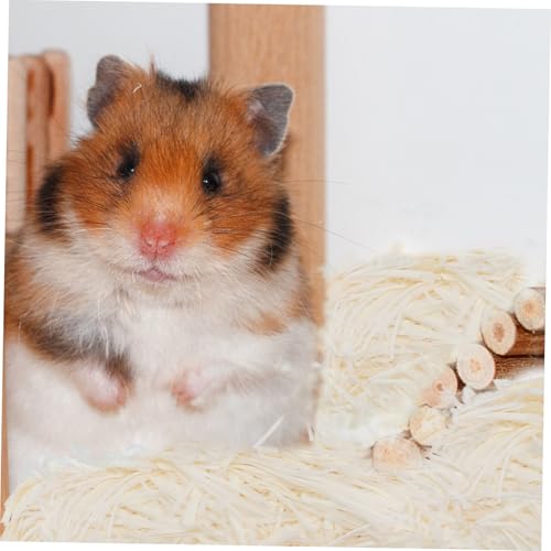 Milisten Hamster Einstreu Papierfüllung Beige Weiche Staubfreie Nist Grabmaterialien pro Beutel Langlebig für Kleintierkäfige Geeignet Atmungsaktiv und Hygienisch von Milisten