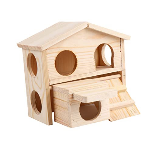 Milisten Holz-hamsterhaus Mit Mehrfach-eingängen Und Kletterrampe Niedliches Nagerhaus Aus Massivem Holz Für Kleintiere Atmungsaktives Design DIY-malfläche Stabil Und Langlebig Perfekter Milisten Holz-hamsterhaus Mit Mehrfach-eingängen Und Kletterrampe Niedliches Nagerhaus Aus Massivem Holz Für Kleintiere Atmungsaktives Design DIY-malfläche Stabil Und Langlebig Perfekter von Milisten
