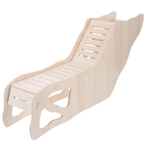 Milisten Hamster Holzleiter Wiederverwendbar Kleintier Kletterleiter Haustier Meerschweinchen Versteckhaus Treppe Robust Natürlich Sicher von Milisten