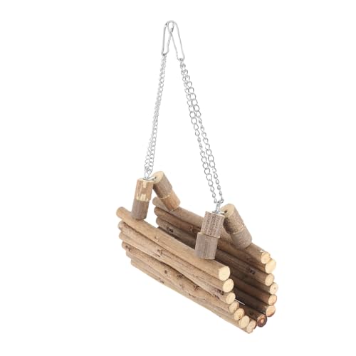 Milisten Hamster Holzschaukel Kletterspielzeug Hängematte Mehrfunktional Robust Natürlicher Nager Molar für Zwerghamster Chinchilla Ratten Kleintiere von Milisten
