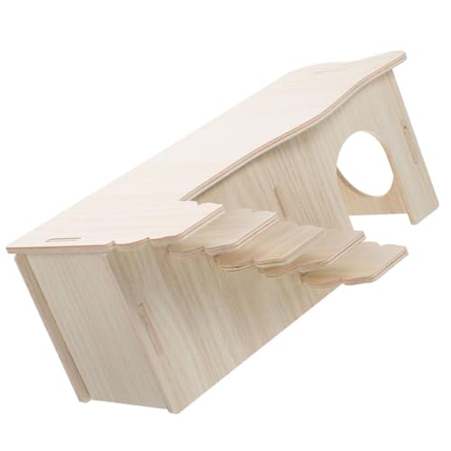 Milisten Hamster Holzversteck mit Rampe Großes Mehrkammeriges Nagerhaus Robust und Glatt Geeignet für Hamster Meerschweinchen und Kleine Haustiere Einfach zu Reinigen Spiel Ruhebereich von Milisten