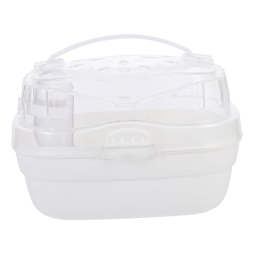 Milisten Hamster Tragetasche Atmungsaktive Transportbox für Zwerghamster und Kleine Haustiere Leicht und Kompakt für Reisen Sicher und Robust Klassisches Design Mondlichtweiß von Milisten