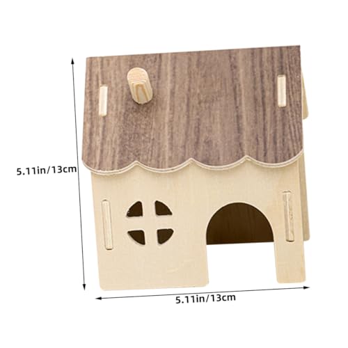 Milisten Hamster Versteck Haus aus Holz mit Mehrkammer-Design Abnehmbar und Leicht zu Reinigen Sicherer Schlafbereich für Hamster Meerschweinchen Igel und Kleine Haustiere von Milisten