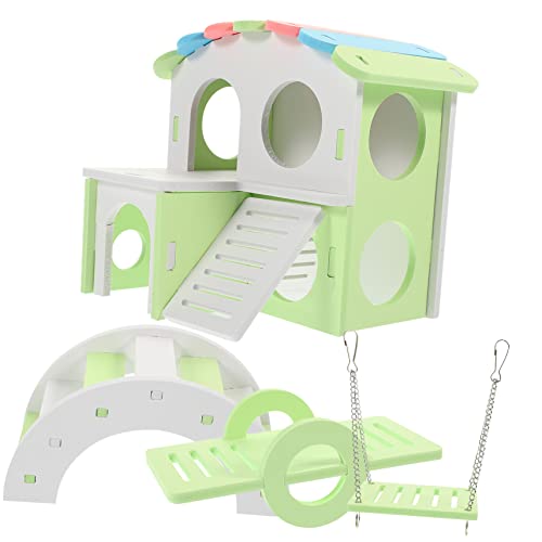 Milisten Hamster Versteckhaus mit Leiter und Teiliges für Kleintiere Farbigem Schaukelhaus Wippe und Brücke für Hamster und Meerschweinchen Milisten Hamster Versteckhaus mit Leiter und Teiliges für Kleintiere Farbigem Schaukelhaus Wippe und Brücke für Hamster und Meerschweinchen von Milisten