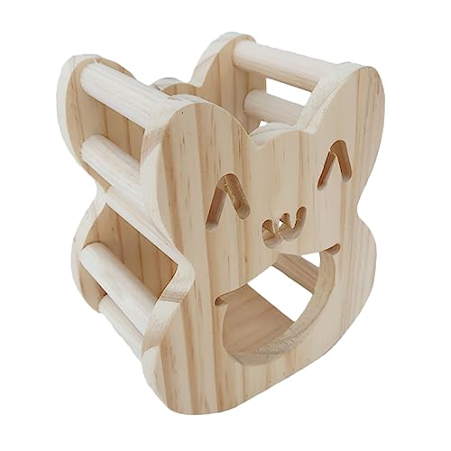Milisten Holz Futterspender Für Kaninchen Und Kleintiere Langlebige Heuraufe Für Meerschweinchen Chinchillas Und Hamster Praktische Futterlösung Schützt Vor Urin Und Cartoon-Design Für von Milisten