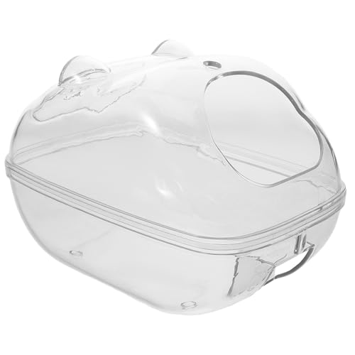 Milisten Hamsterbadewanne Hamsterkäfig Hamsterbett Hamsterbadezimmer Kleintier Sandbad Kunststoff Hamstersandkasten Hamstersandbad Badewannen Chinchilla Badehaus Transparent Pp von Milisten