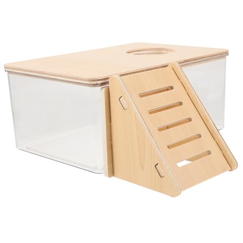 Milisten Hamster Sandbad Box Mit Holzleiter Transparentes Bad Für Kleintiere Für Hamster Zwerghamster Mäuse Und Ratten Praktische Reinigung Und Nutzung Als Toilette Milisten Hamster Sandbad Box Mit Holzleiter Transparentes Bad Für Kleintiere Für Hamster Zwerghamster Mäuse Und Ratten Praktische Reinigung Und Nutzung Als Toilette von Milisten
