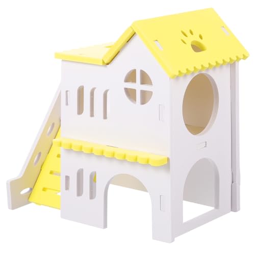 Milisten Hamsterbett Hamsterspielzeug Hamsternest Plüsch Hamster -Versteck Mini hamsterkäfig Chinchilla-Versteck für den Haushalt entzückendes Hamsterversteck PVC Yellow von Milisten