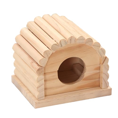 Milisten Hamsterhaus Holz Naturholz Hamsterhütte Kleintierhaus Robust und Geruchlos Kleines Nagetier Nest Für Hamster und Zwerghamster von Milisten