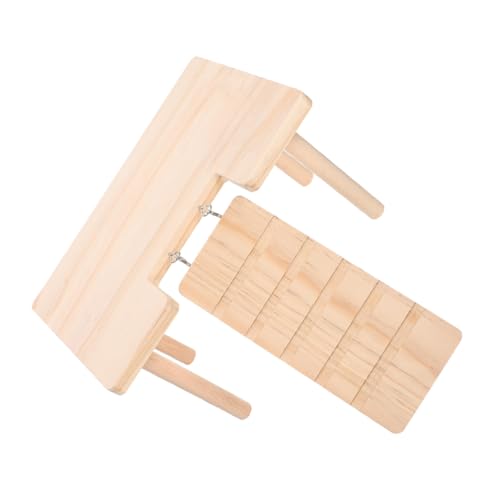 Milisten Hamsterkäfig Plattform Hamster Holztunnel Haustier Rampe Kleintiere Hamster Übung Kleintier Versteck Hamster Tunnel Hamster Stufen Hamster Aktivität Beige Holz von Milisten