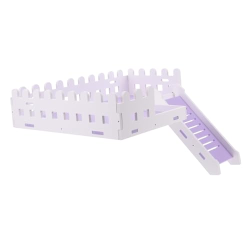 Milisten Hamsterversorgungsspielzeug Hamsterkäfige drinnen klein Leiter Anti-Beiß-Plattform für Hamster Käfigbrett für Meerschweinchen Kletterplattform PVC Violet von Milisten