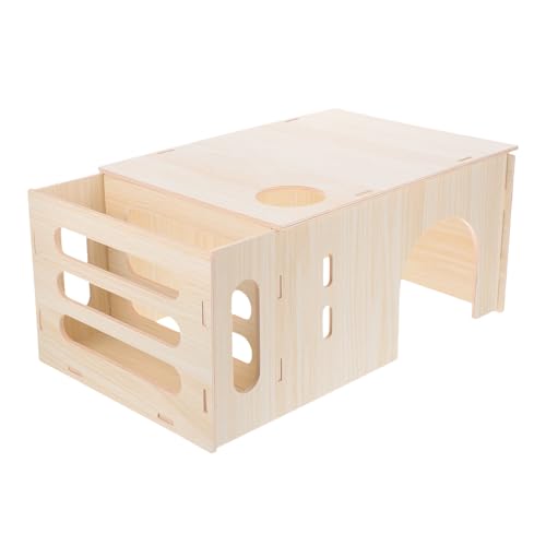 Milisten Hamsterversteck Aus Holz, Kleines Haustier, Rattenhaus, Unbemaltes Holz, Lebensraum, Hütte, Versteck, Kleintiere, Versteck Für Chinchillas, Rennmäuse, Kaninchen, Meerschweinchen, von Milisten