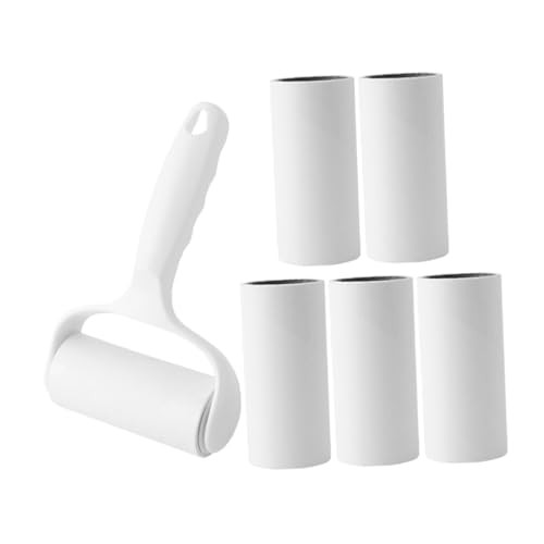 Milisten Handlicher Fusselroller mit Griff und Ersatzrollen Effektiver Tierhaarentferner für Kleidung Möbel Sofa und Auto Leicht Kompakt für Haustierhaare und Flusen Weiß von Milisten