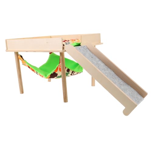 Milisten Haustier-Hängematten-Set Hamster hängematte Hamster schaukel Kleintierlebensraum Kleintierhaus Spielzeuge Spielset aus Holz schönes Hamsterbett süßes Hamsterbett von Milisten