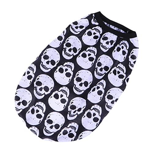Milisten Haustier Kleidung Halloween Schädel T-Shirt für Welpen Modische Grundlegende Weste Reine Milisten Haustier Kleidung Halloween Schädel T-Shirt für Welpen Modische Grundlegende Weste Reine von Milisten