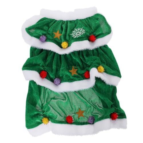 Milisten Haustier-Weihnachtskleidung, Winterkleidung, grüner Umhang für Hunde, Weihnachtsengel Hundekostüm, Hundekleidung für kleine Hunde, Haustier-Weihnachtsbaum, Cosplay-Kostüm, von Milisten