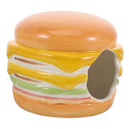 Milisten Ceramic Hamster Nest Für Sommer Kühles Und Dekoratives Zuhause Für Kleine Nager Als Rückzugsort Für Hamster Und Andere Kleintiere Langlebiger Keramik Im Burger-Design von Milisten