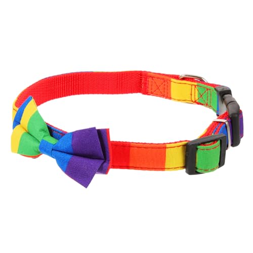 Milisten Regenbogen-Schleifen- Für Verstellbares Haustierhalsband Stoffmaterial Für Partys Und Festivals von Milisten