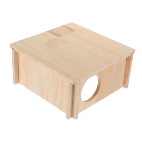 Milisten Hamster Haus Aus Holz Meerschweinchen Zubehör Quadratisches Versteck Labyrinth Spielzeug Für Kleine Haustiere von Milisten