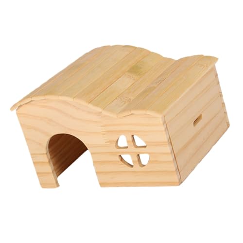 Milisten Holz Hamsterhaus Kleintier Versteck aus Sicherem Holz Geräumiges Meerschweinchen Habitat mit Spielplatz Langlebiges Nagerhaus für Hamster Mäuse und Kleine Haustiere von Milisten